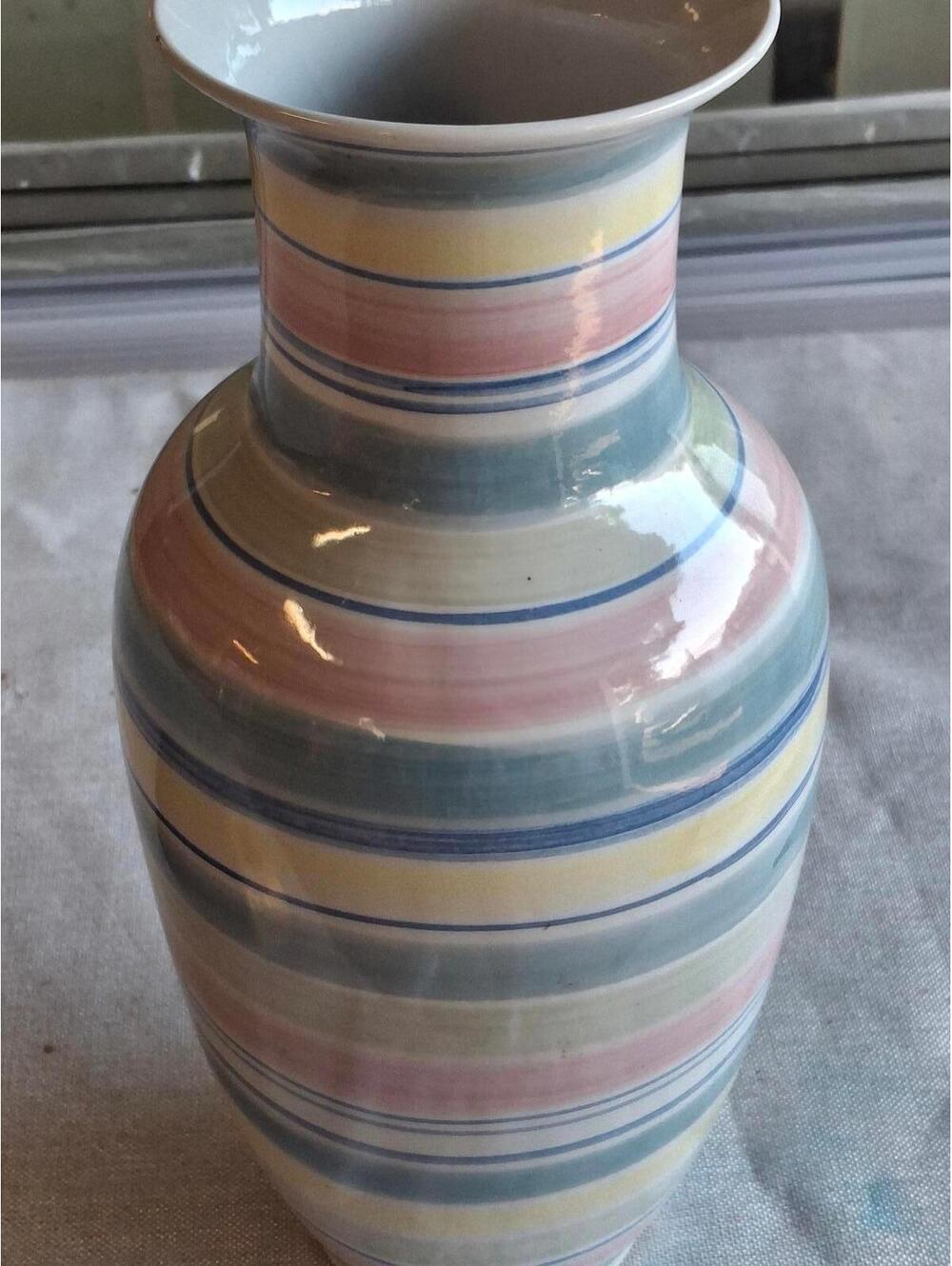 Striped Ceramic Vase